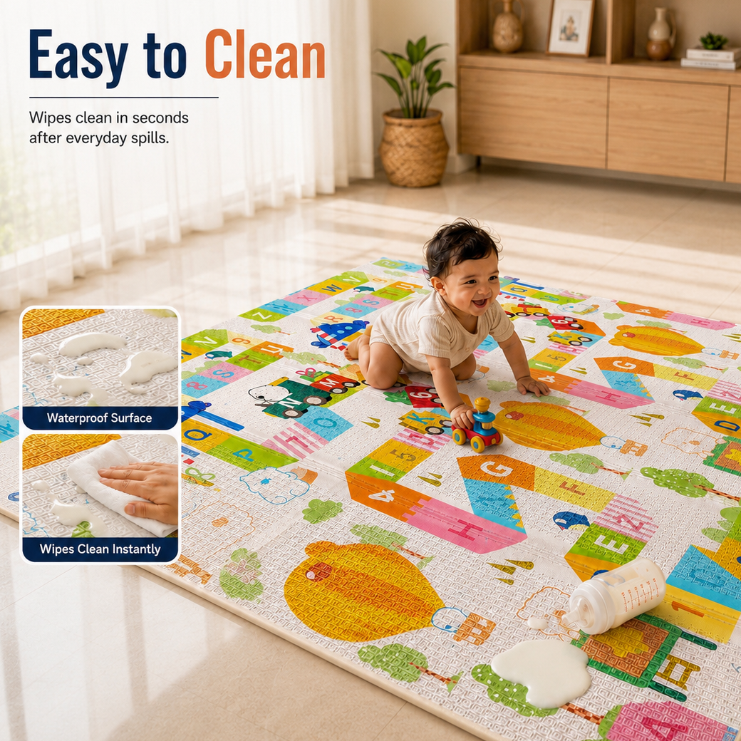 Mamajoy baby play mat creating a comfortable play space for babies during early milestones